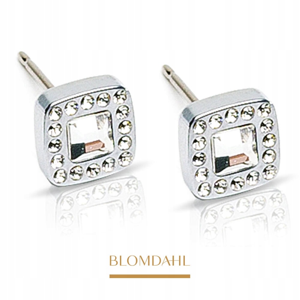 Hypoalergenní Náušnice Blomdahl Brilliance Cushion Crystal 8 mm