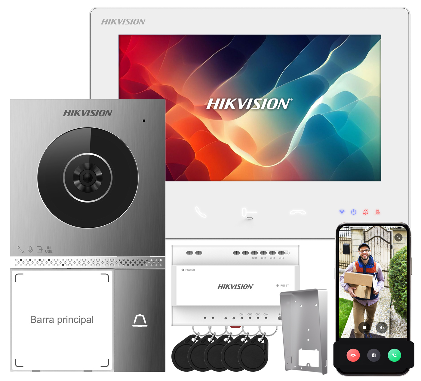 Videovrátnik Sada Hikvision 2-ŽILOVÁ Wifi Furtka Brána DS-KIS705EY