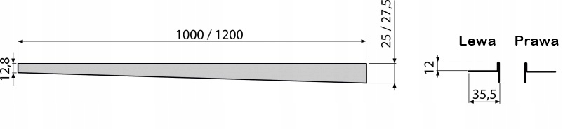 Listwa spadkowa brodzikowa Alcaplast 100cm LEWA EAN (GTIN) 8595580502799