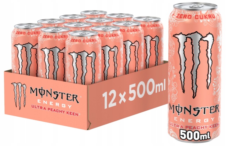Energetický nápoj Monster Peachy Keen 500ml 12 ks