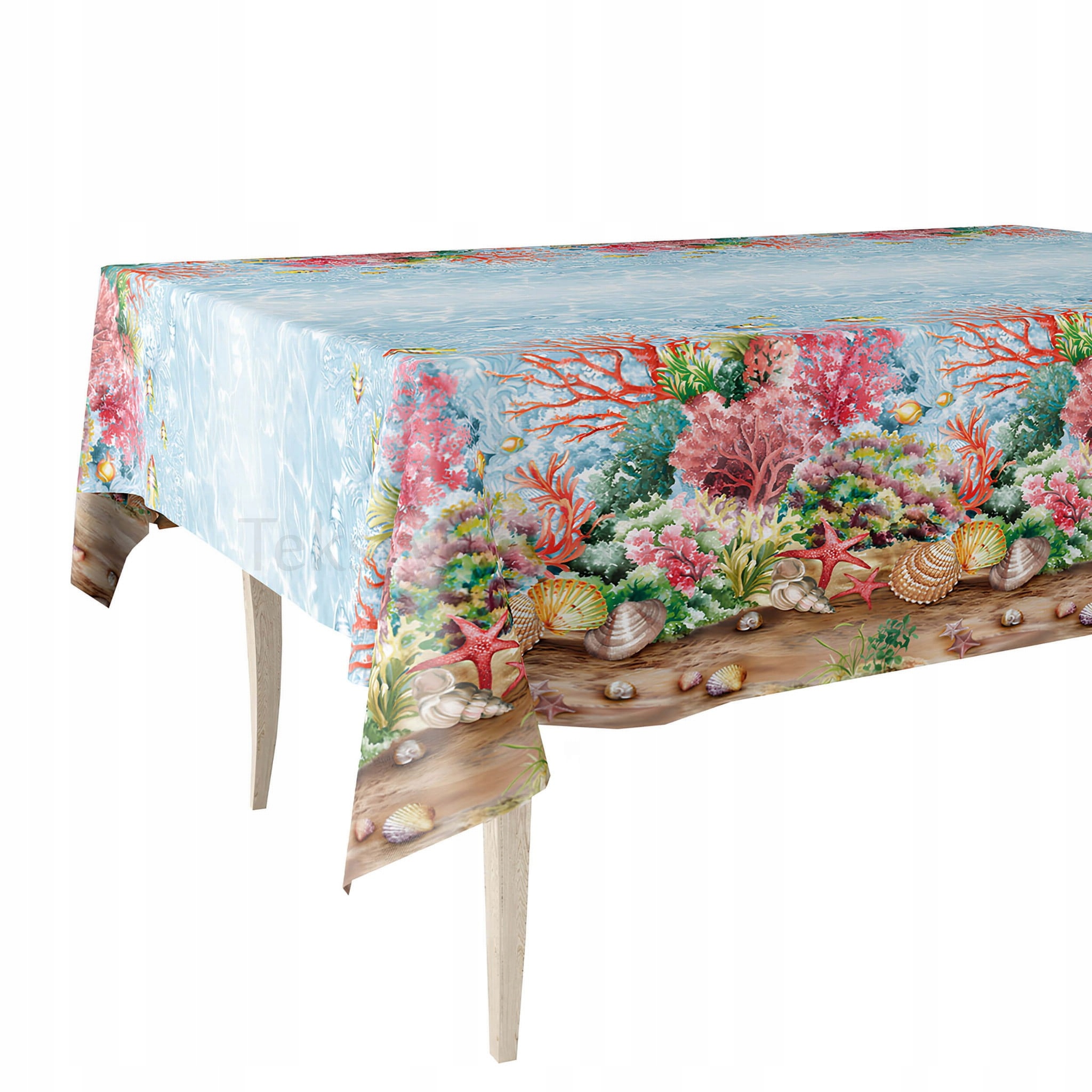 Cerata hrubý ubrus z ceráty voděodolný Pvc mořský korálový útes 140x500