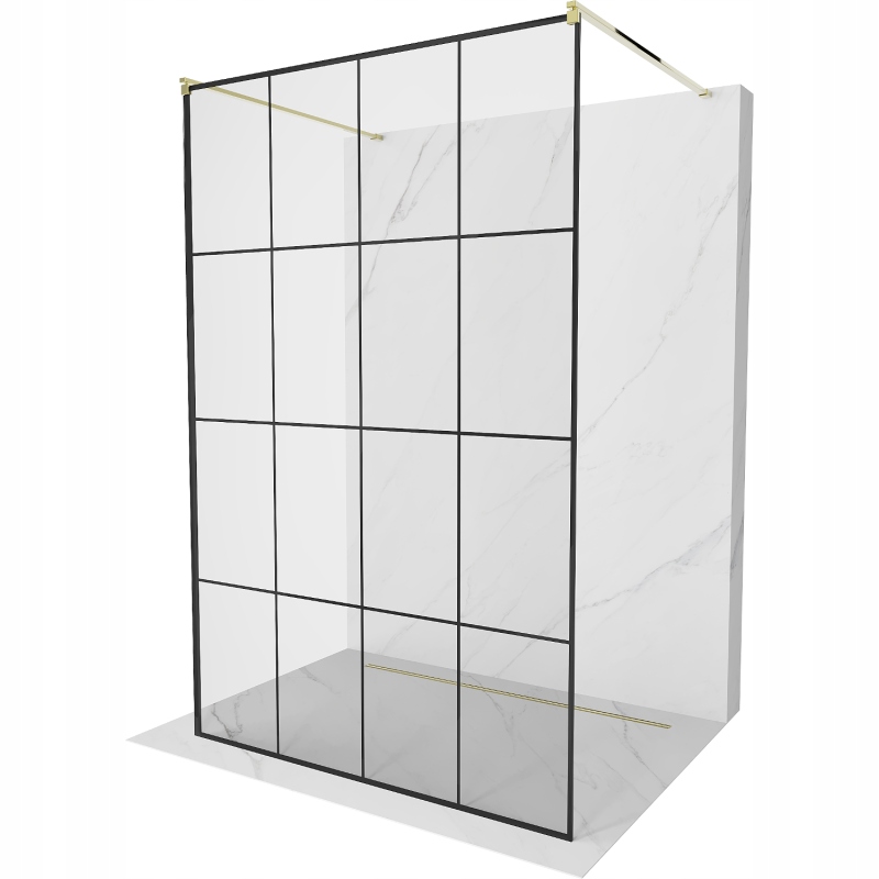 Mexen Kioto sprchová zástěna 140 x 200 cm, Zlatá