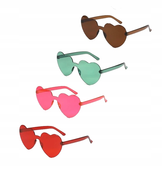 OKULARY SERCA SERCE SERDUSZKA SERDUSZKO MIX KOLORÓW WALENTYNKI