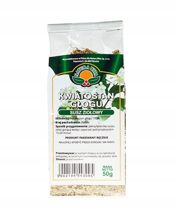 

Kwiatostan głogu Natura Wita susz ziołowy 50 g