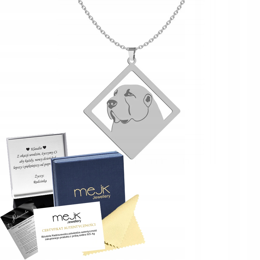 Stříbrný náhrdelník se středoasijským ovčákem Stříbro 925 Šperky Gravírování