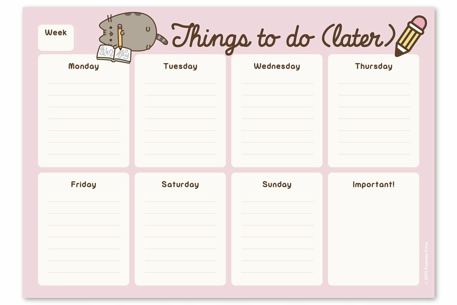 

Planer tygodniowy Pusheen Rose Collection A4