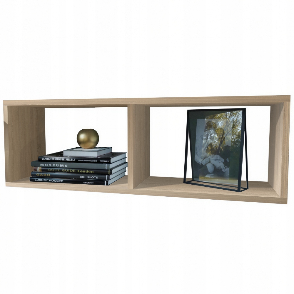 Závěsný regál, závěsná nástěnná police, dub sonoma, 80x30x20