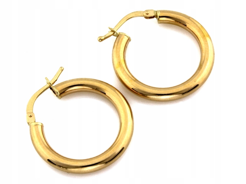 Dámské Náušnice Ze Zlata 585, kolečka silná 21 mm na Valentýna