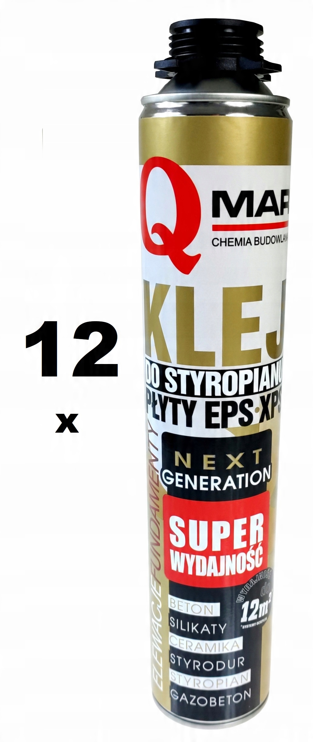 

12x Piano Klej piana pianka Do Styropian xps Qmar