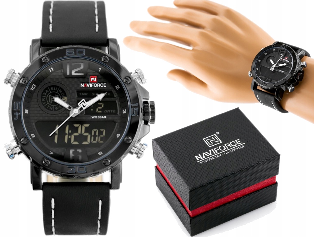 

Elegancki Zegarek Męski Naviforce Pasek + Pudełko