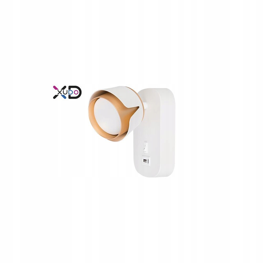 Led Nástěnná Lampa Bílá Matná Zlatá Usb-a Usb-c 35W Hliník