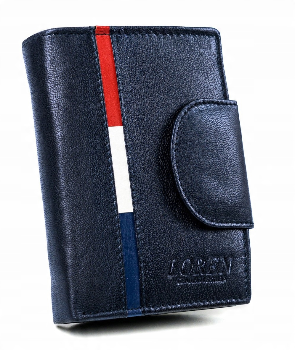

Loren skórzany portfel damski pionowy zapinka Rfid