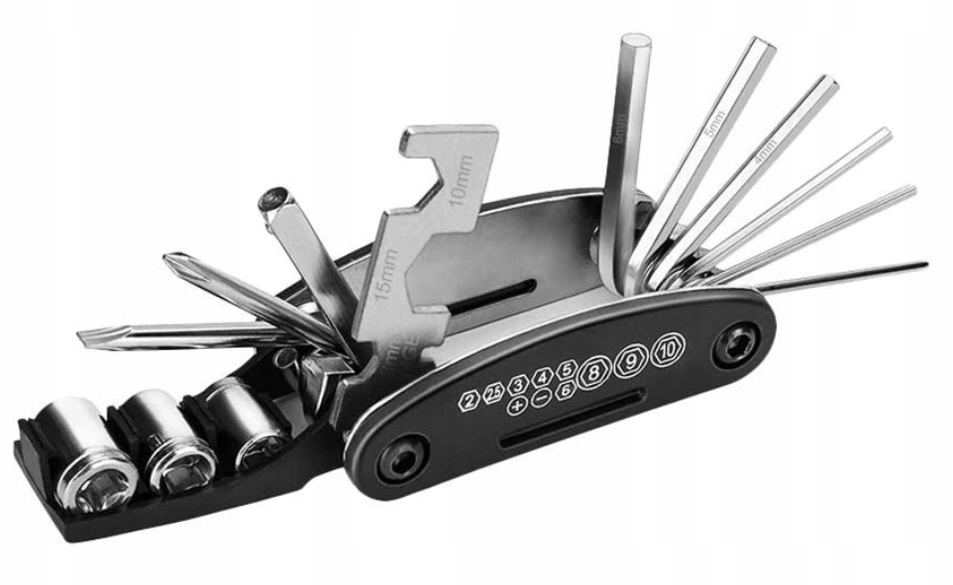 KLUCZE ROWEROWE ZESTAW 16W1 PŁASKI IMBUSY NASADKI Kod producenta 00200020