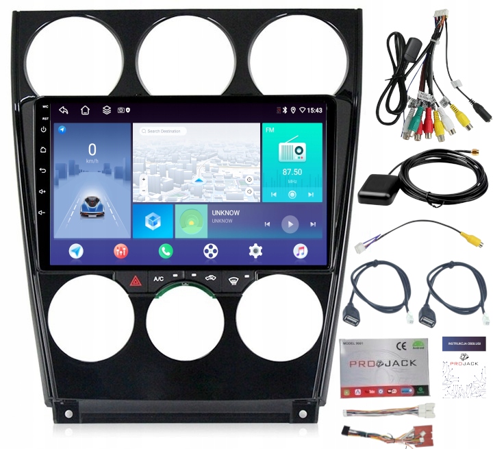 Rádio Navigácia Android Carplay Mazda 6 A 2002-2008 4GB 64GB Sim