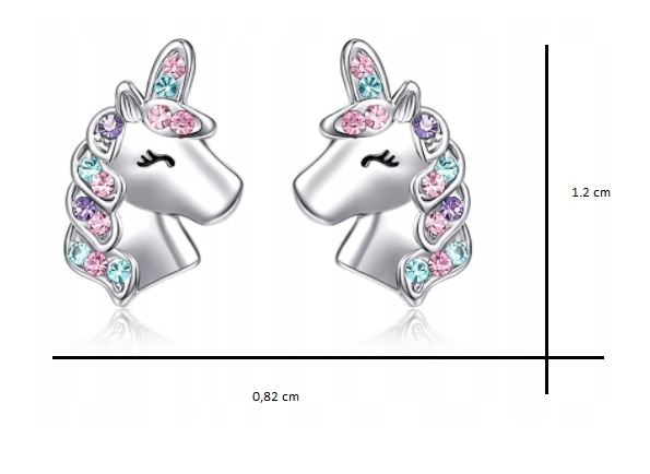 KOLCZYKI srebrne JEDNOROŻCE PONY 925 EAN (GTIN) 5904905989802