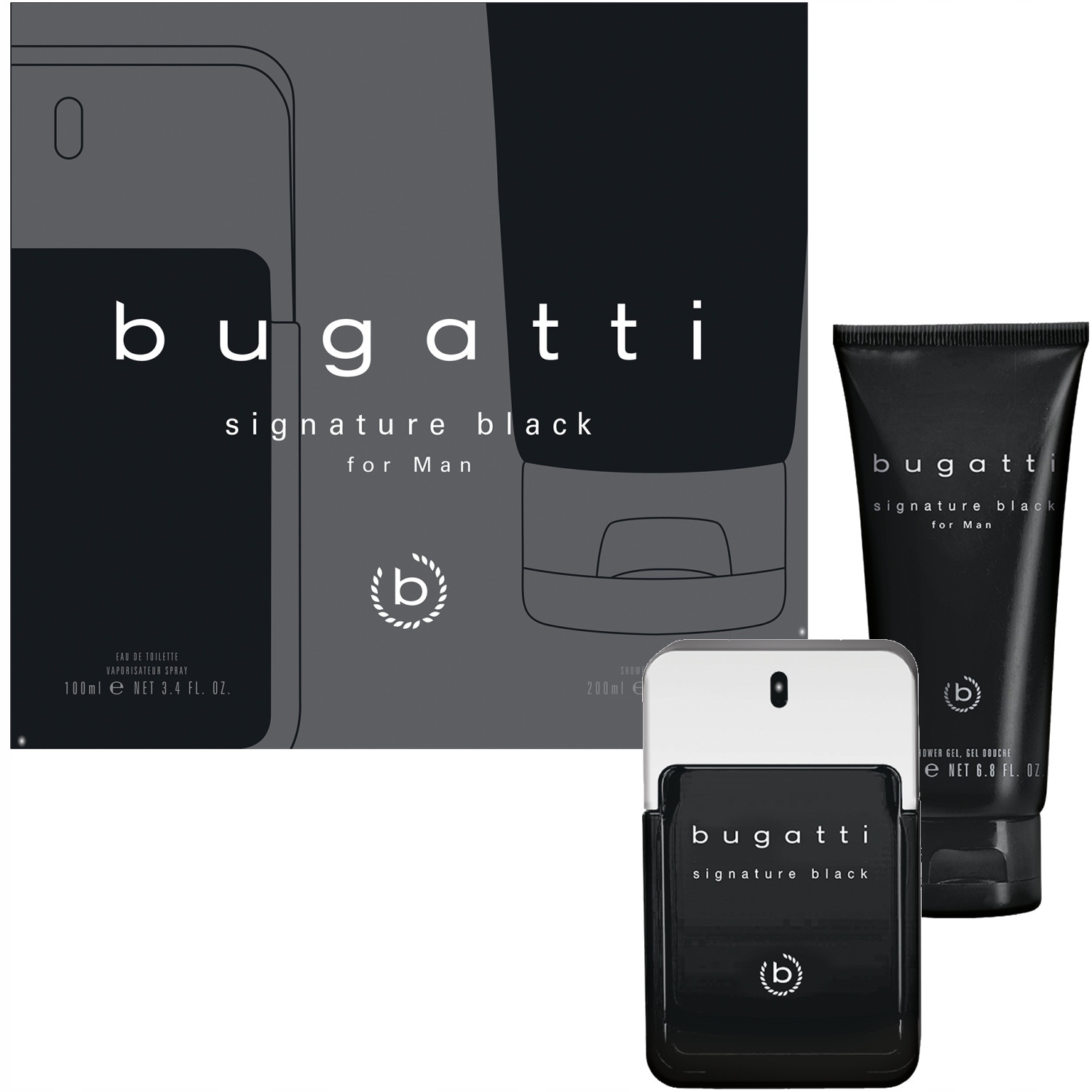 Bugatti Zestaw Signature Black Edt 100+ Żel 200ml dla Pana