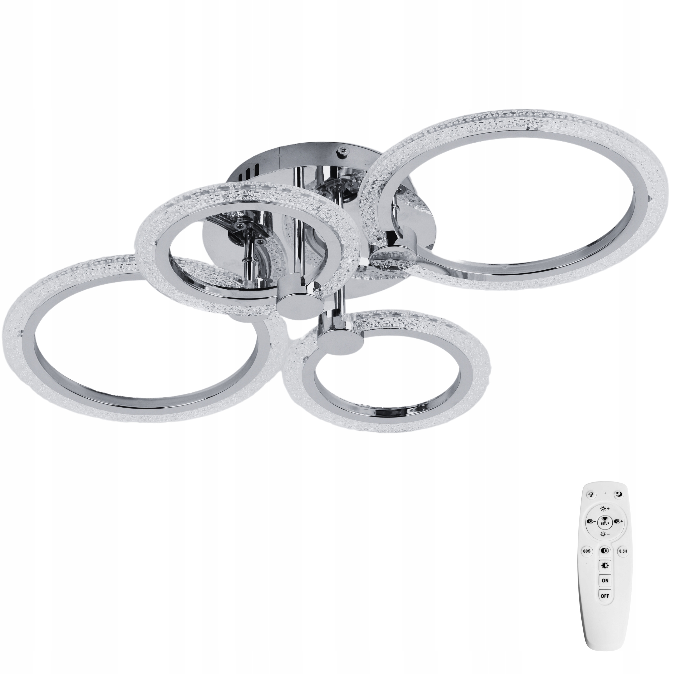 Lampa Sufitowa Chrom glamour Żyrandol Plafon Led Pilot 3 barwy