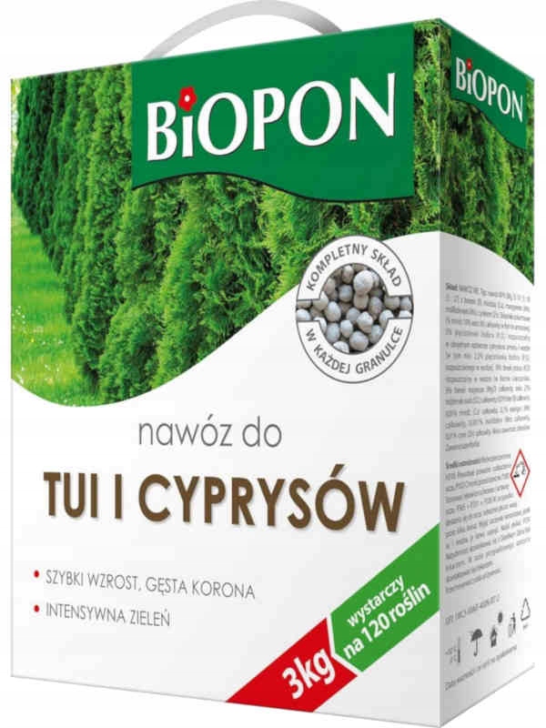 

Biopon Nawóz do Tui i Cyprysów 3 kg karton