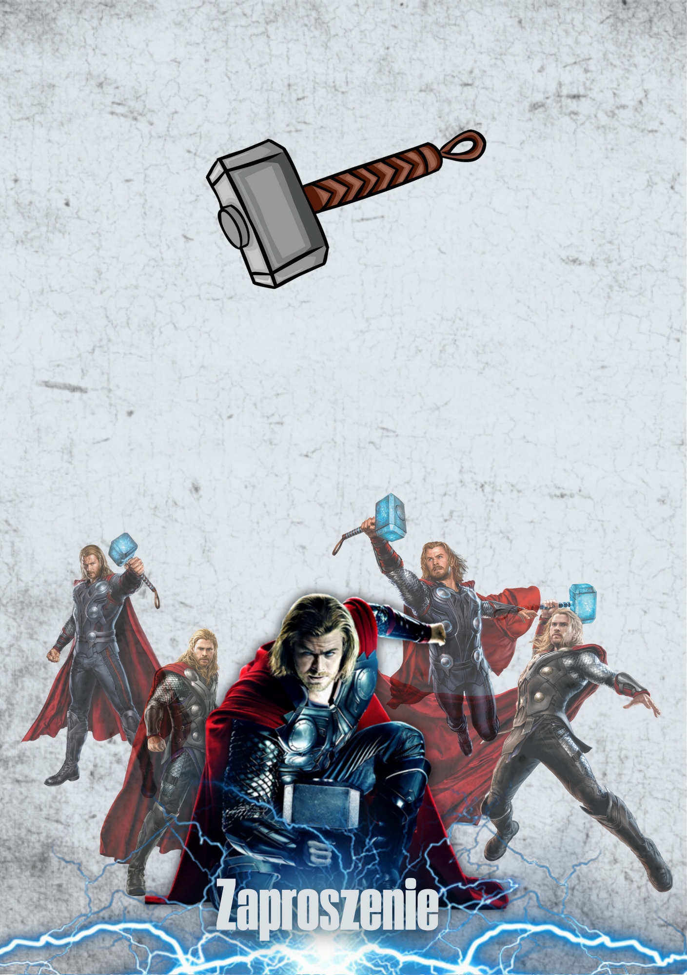 ZAPROSZENIE THOR ZAPROSZANIA AVENGERS FILMY 20x15 cm Marka inna