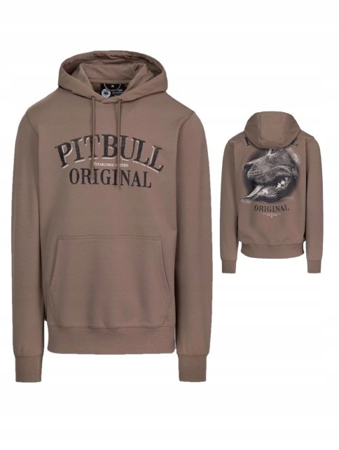 Pitbull West Coast Pánská Mikina S Kapucí Midnight Hnědá Brown Savana L