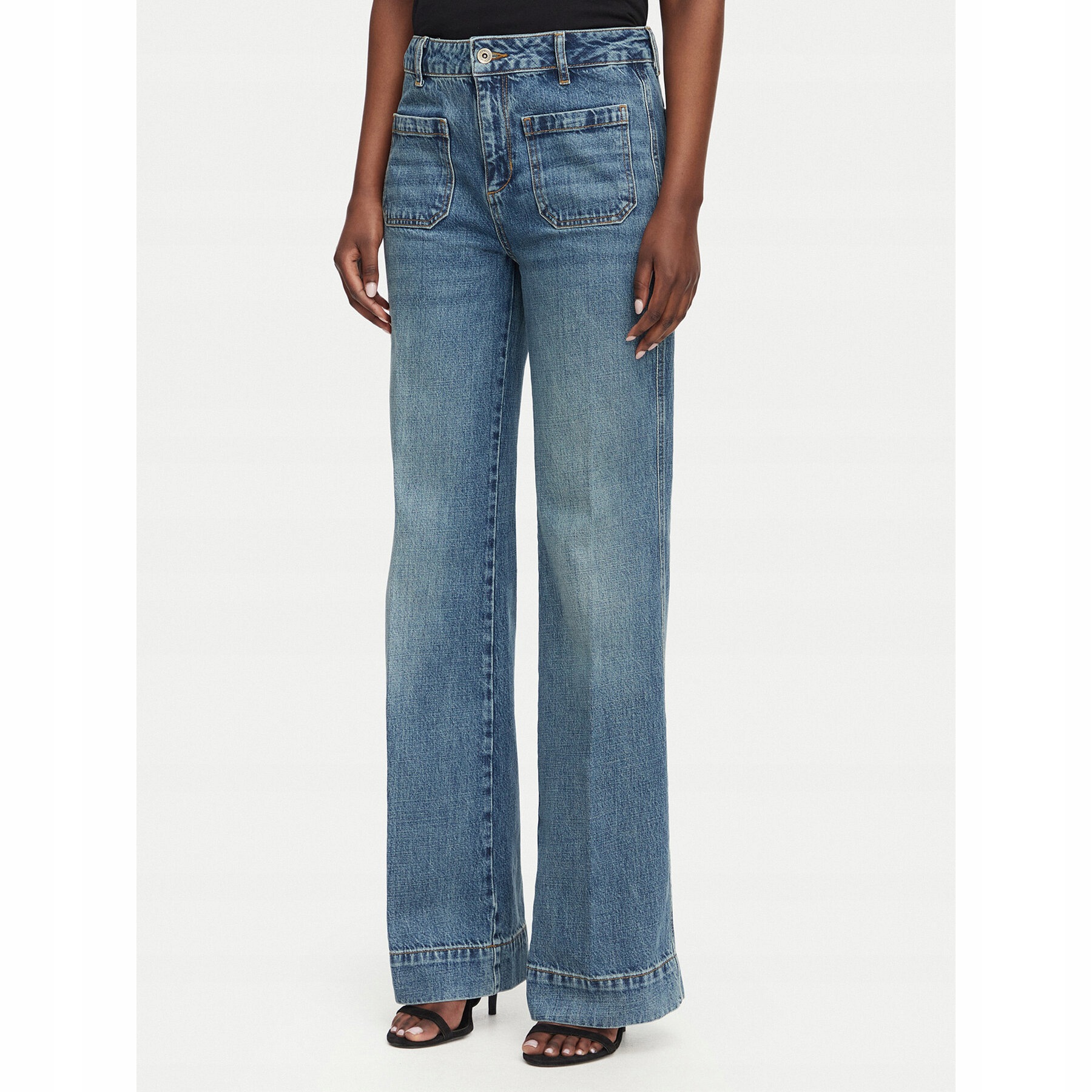 Damskie Jeansy UF6196 D4854 niebieski