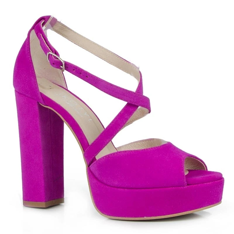 Kotyl 2593 Sandály Sloupek Kůže Semiš Fuchsiová 38