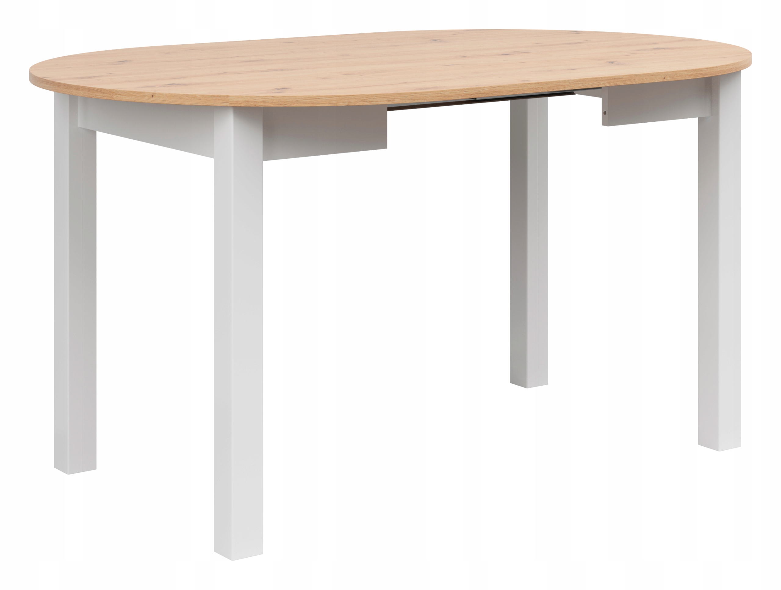 Stół rozkładany Bernard 95-145/76 okrągły Kolor mebla biały dąb artisan