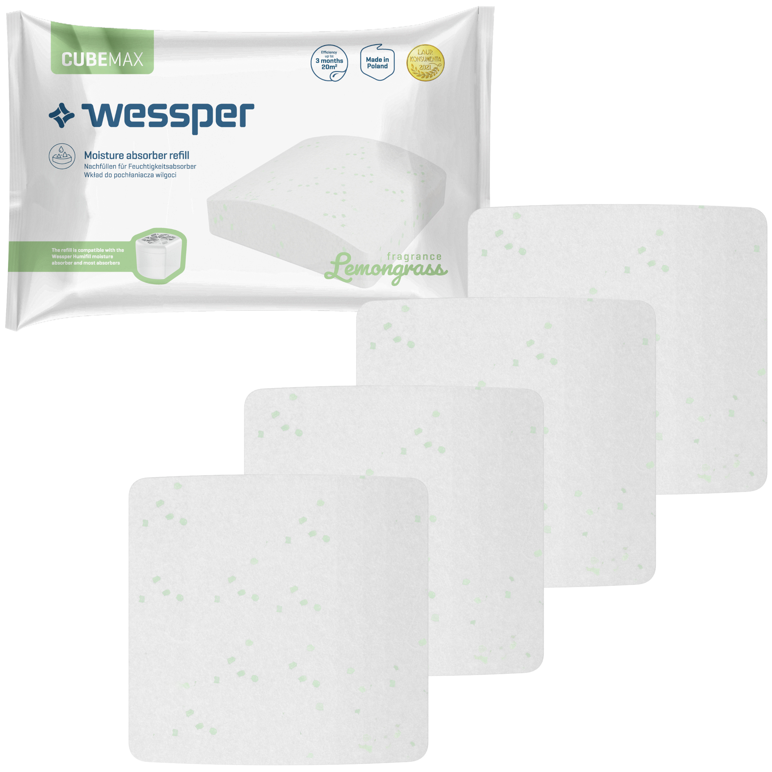 

4x Tabletki Kostki Do Osuszacza Trawa Cytrynowa