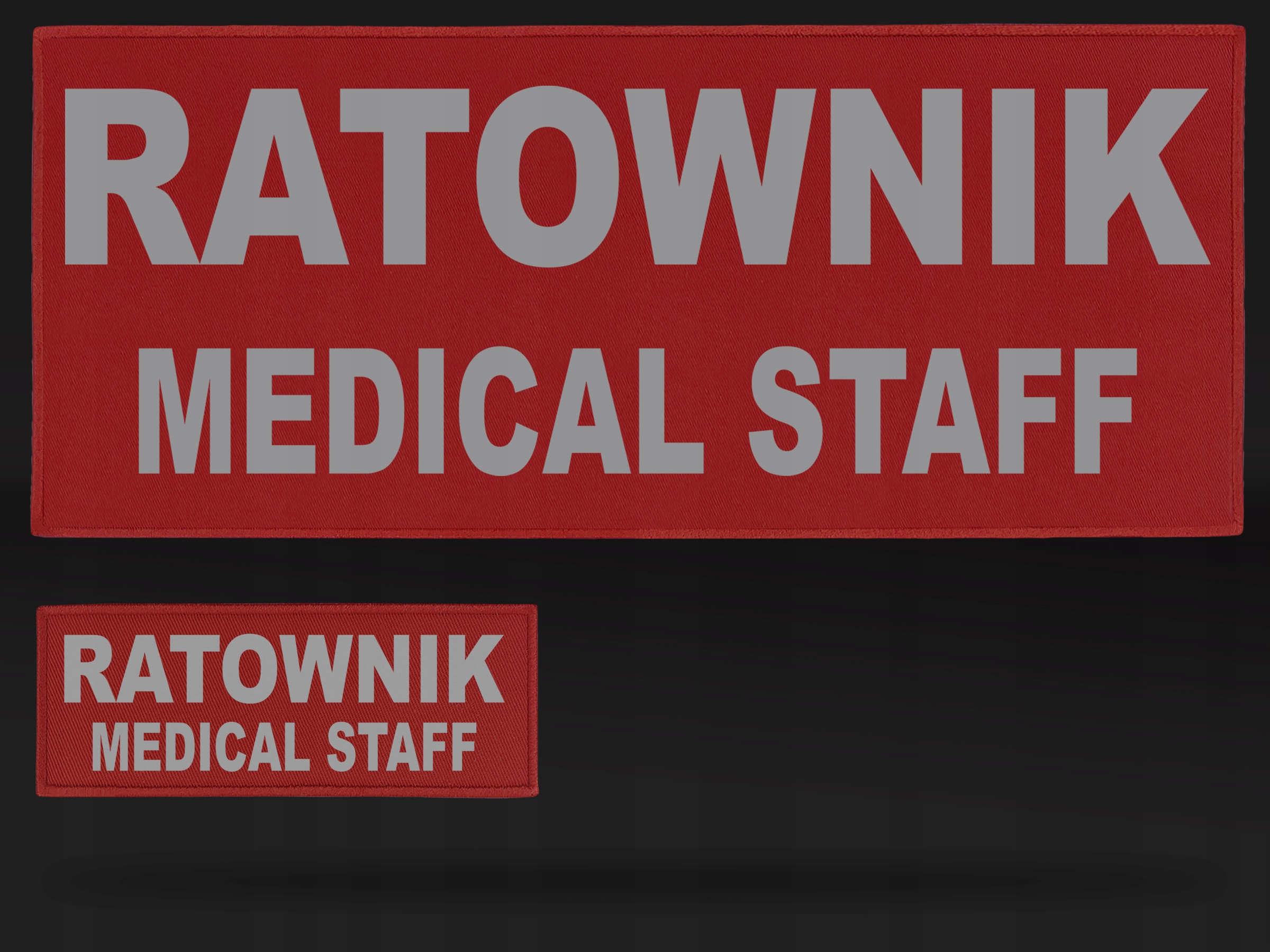 ZESTAW NASZYWEK RATOWNIK MEDICAL STAFF ODBLASKOWE Kod producenta 13x5cm+35x15cm - RATOWNIK MEDICAL STAFF