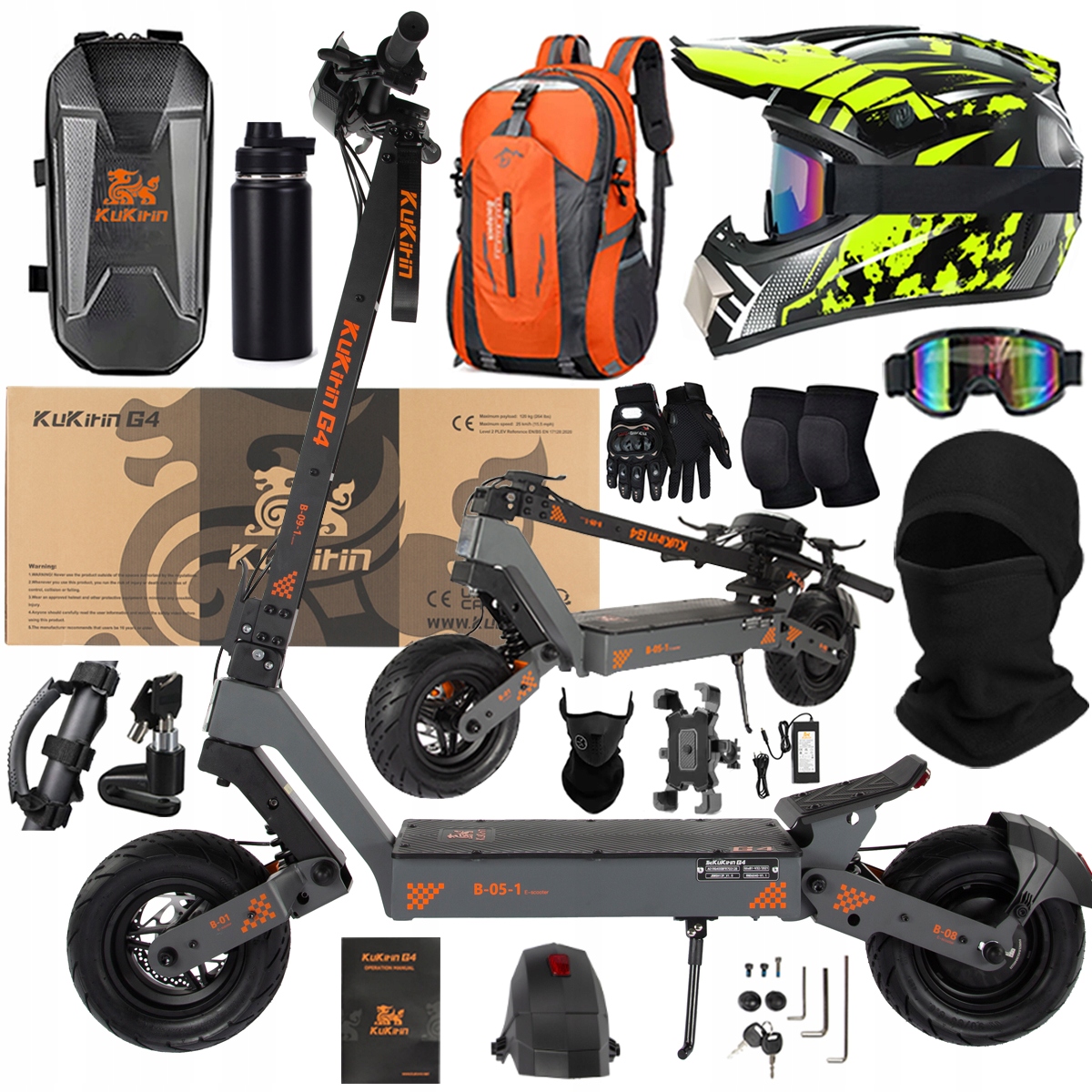 KuKirin G4 Skládací elektrická vozidla 2000W 70KM/H 60V 20Ah 75km Dárek