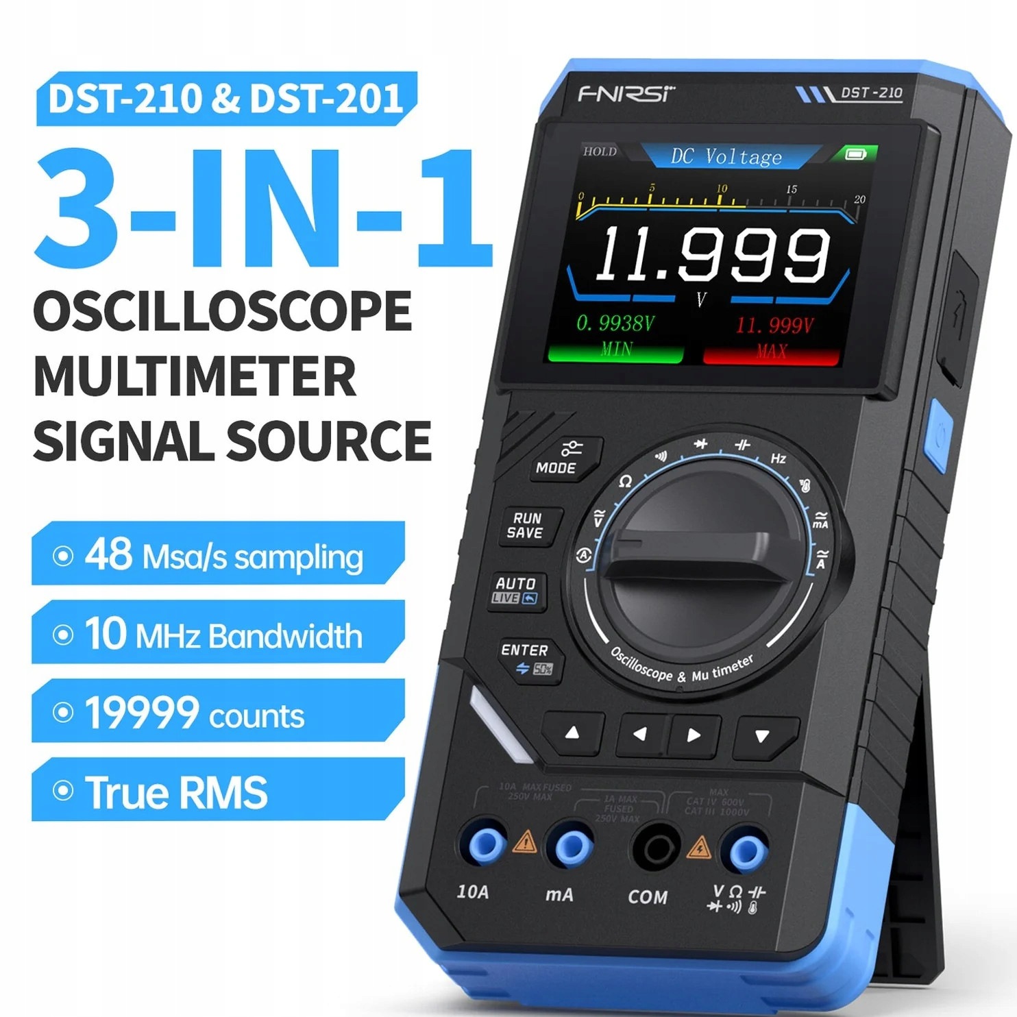 Fnirsi DST-201 Multimetr Osciloskop 1 MHz Generátor 10 kHz True Rms
