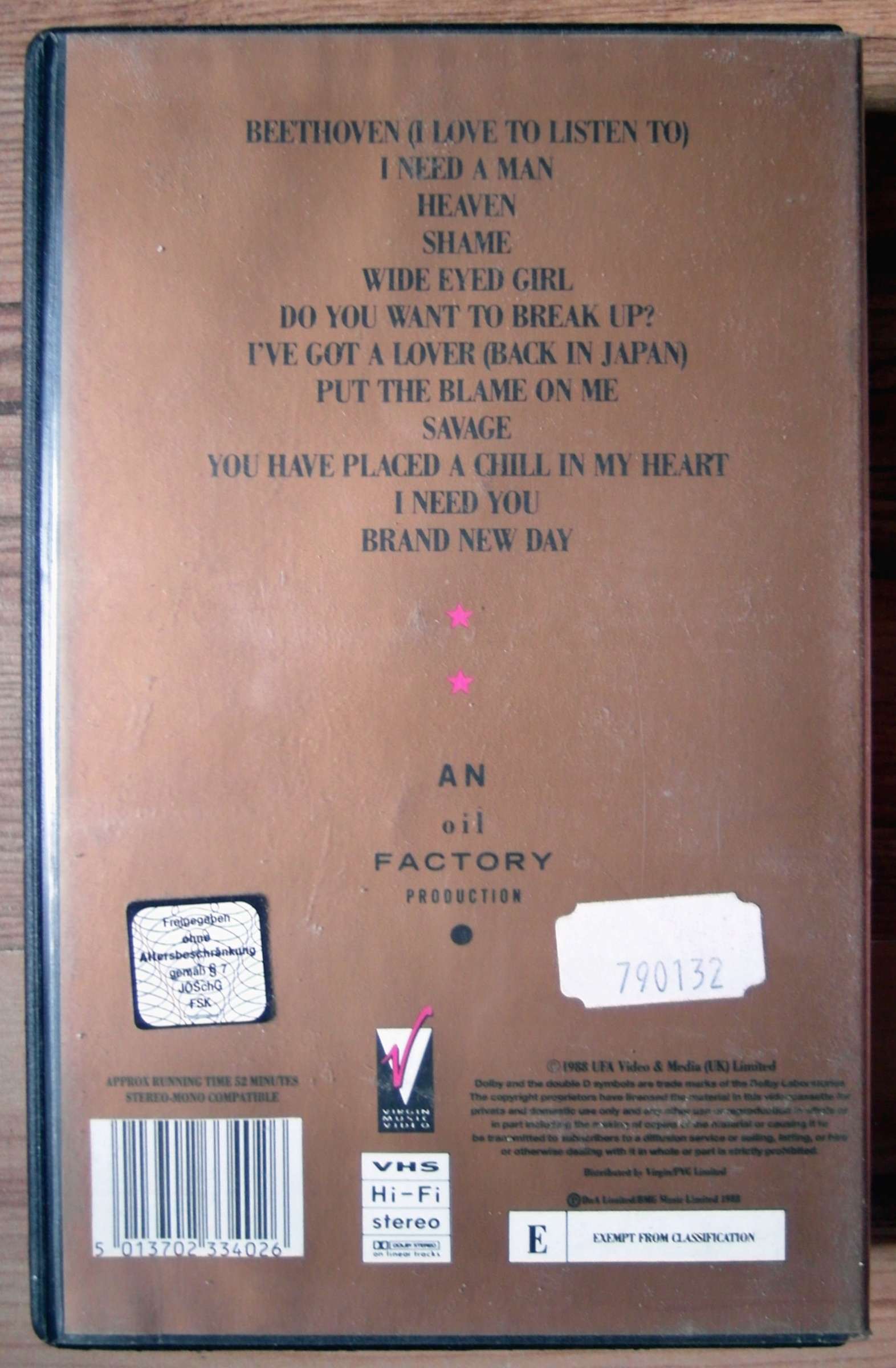 NOWA VHS ~ Eurythmics ~ Savage ~ 1988 Annie Lennox Rok wydania 1988