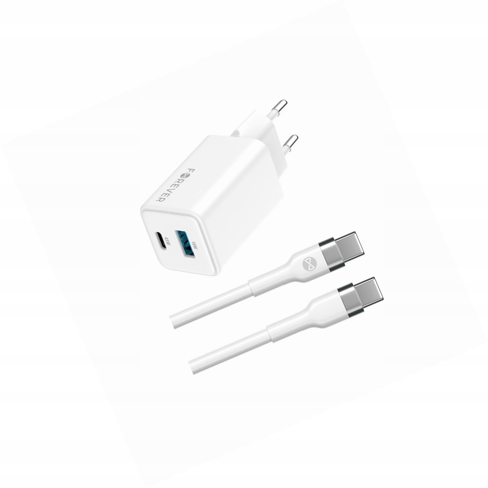 Szybka ładowarka GaN 45W 2 wejścia z długim kablem 2m do Oppo A74 5G