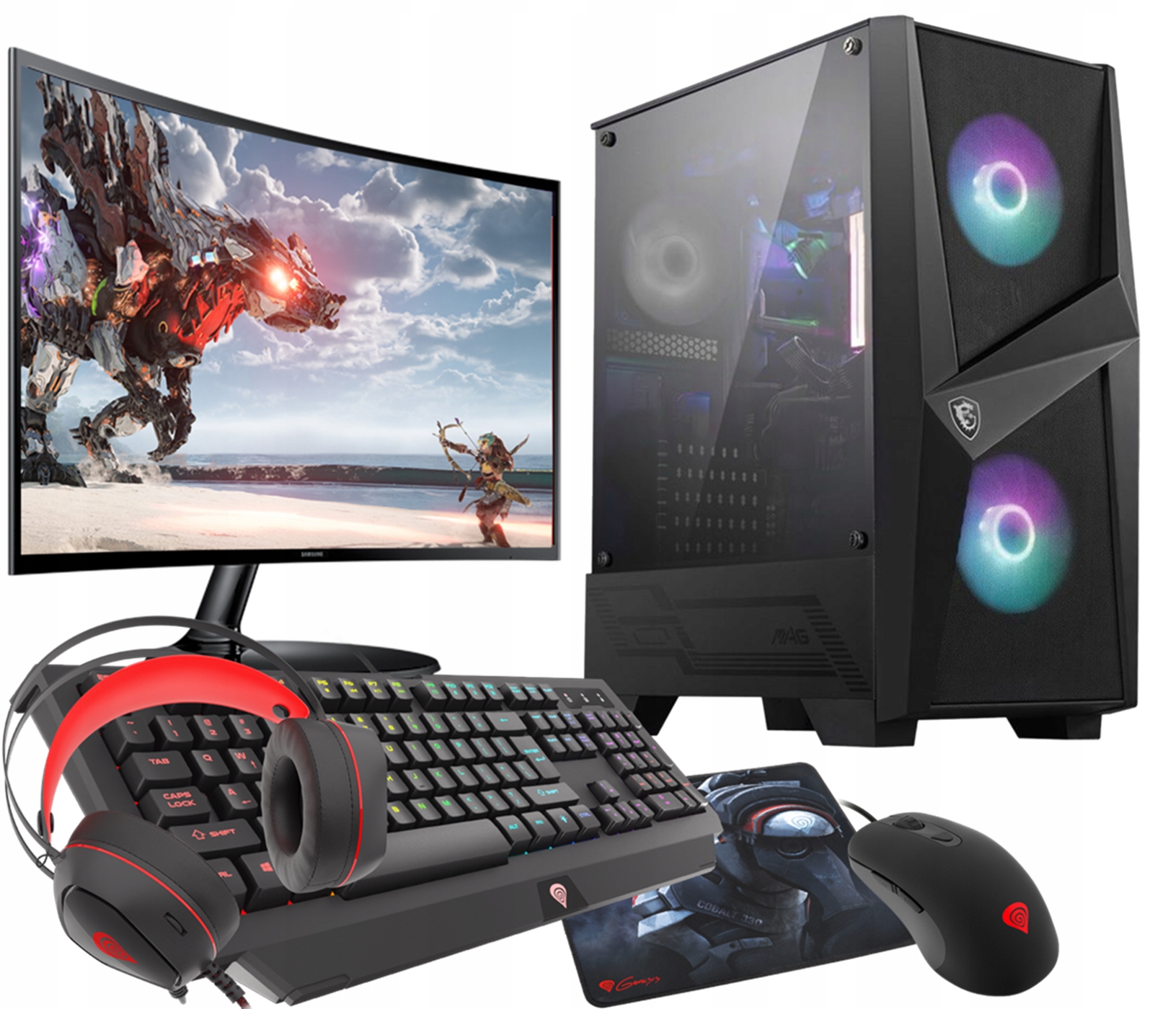 Zestaw Msi Rgb Ryzen 5 3600 Rtx 3050 16GB Ssd 1TB Wifi W11 LCD 24''