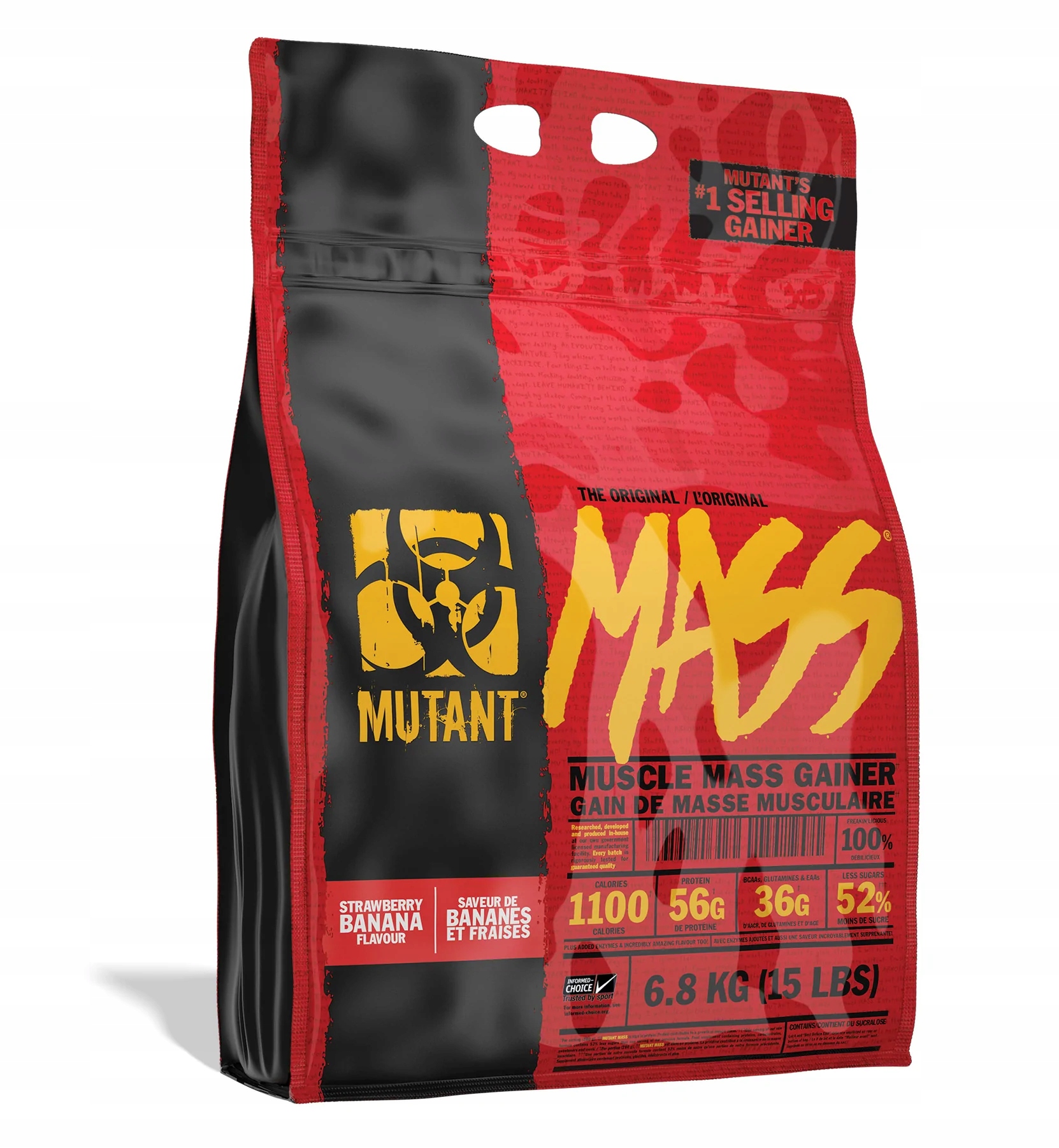 GAINER PVL MUTANT MASS 6800g BIAŁKO WHEY SIŁA MASA truskawka banan — 14