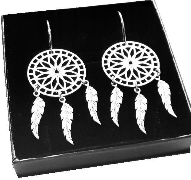 

Kolczyki Łapacze Snów łapacz srebro 925 6 cm