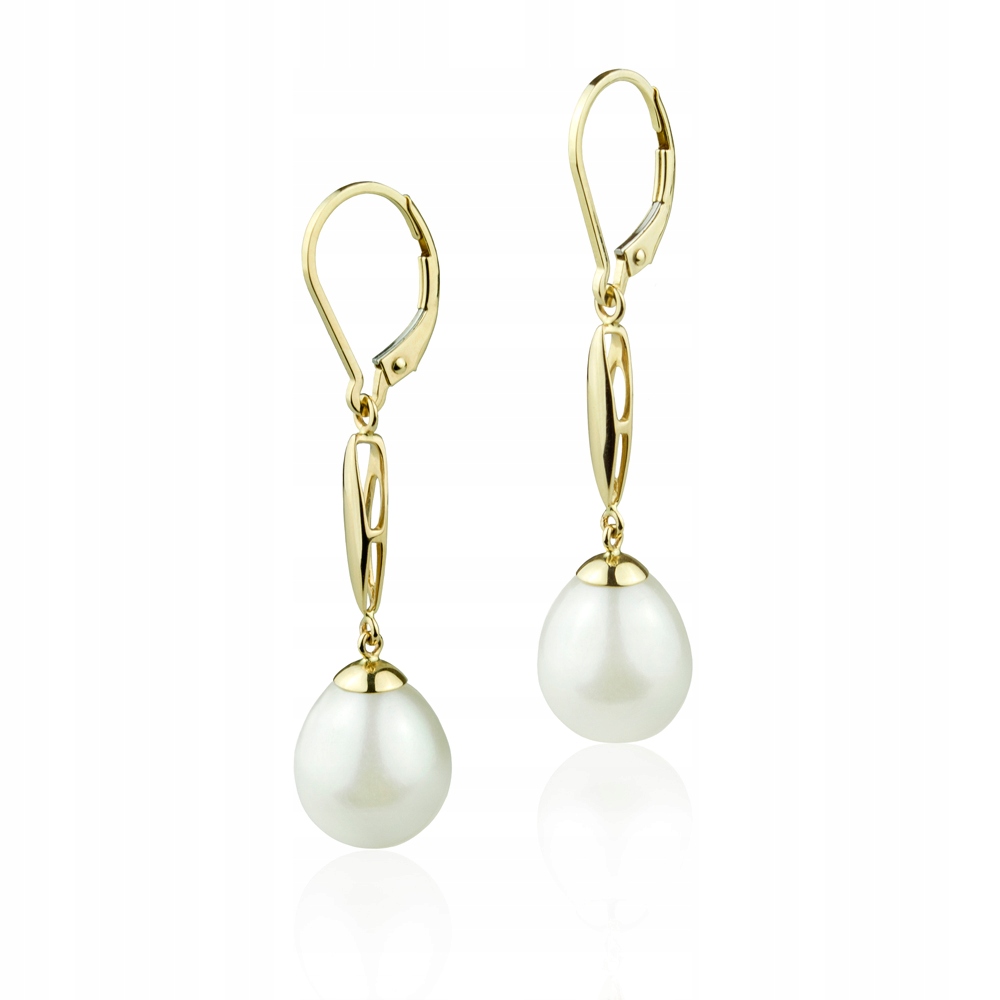 Dlouhé Zlaté Náušnice S Pravými Perlami