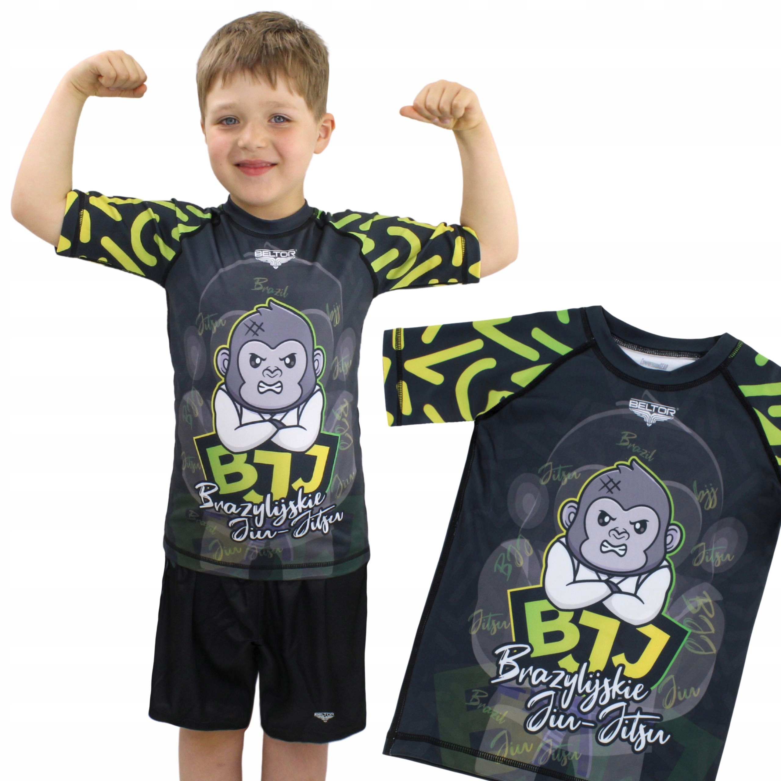 Beltor Rashguard Dziecięcy Bjj Gorilla Kid Koszulka Short Sleeve 152
