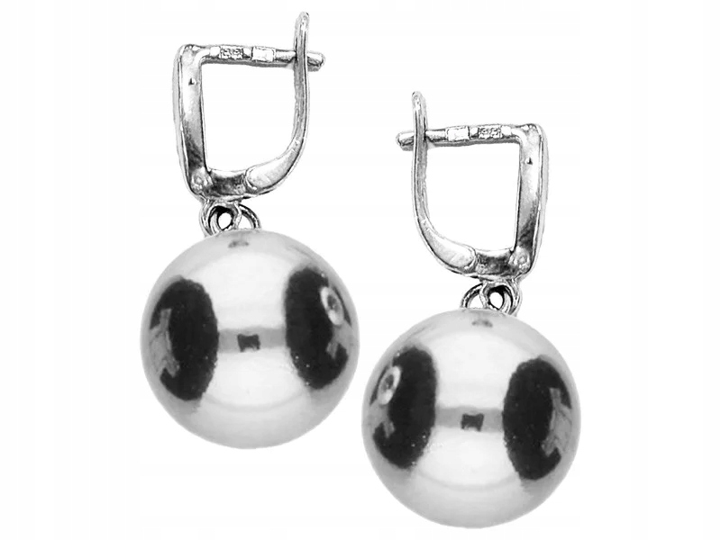 Stříbrné náušnice 925, velké kuličky, lesklé kuličky, visící jako dárek