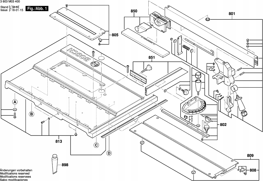 Bosch włącznik / wyłącznik do pilarki stołowej PTS 10 1619PA3172