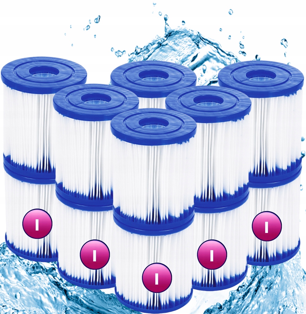 12x Filtr Do Basenu Pompy Wkład Filtracyjny 58093 Typ I