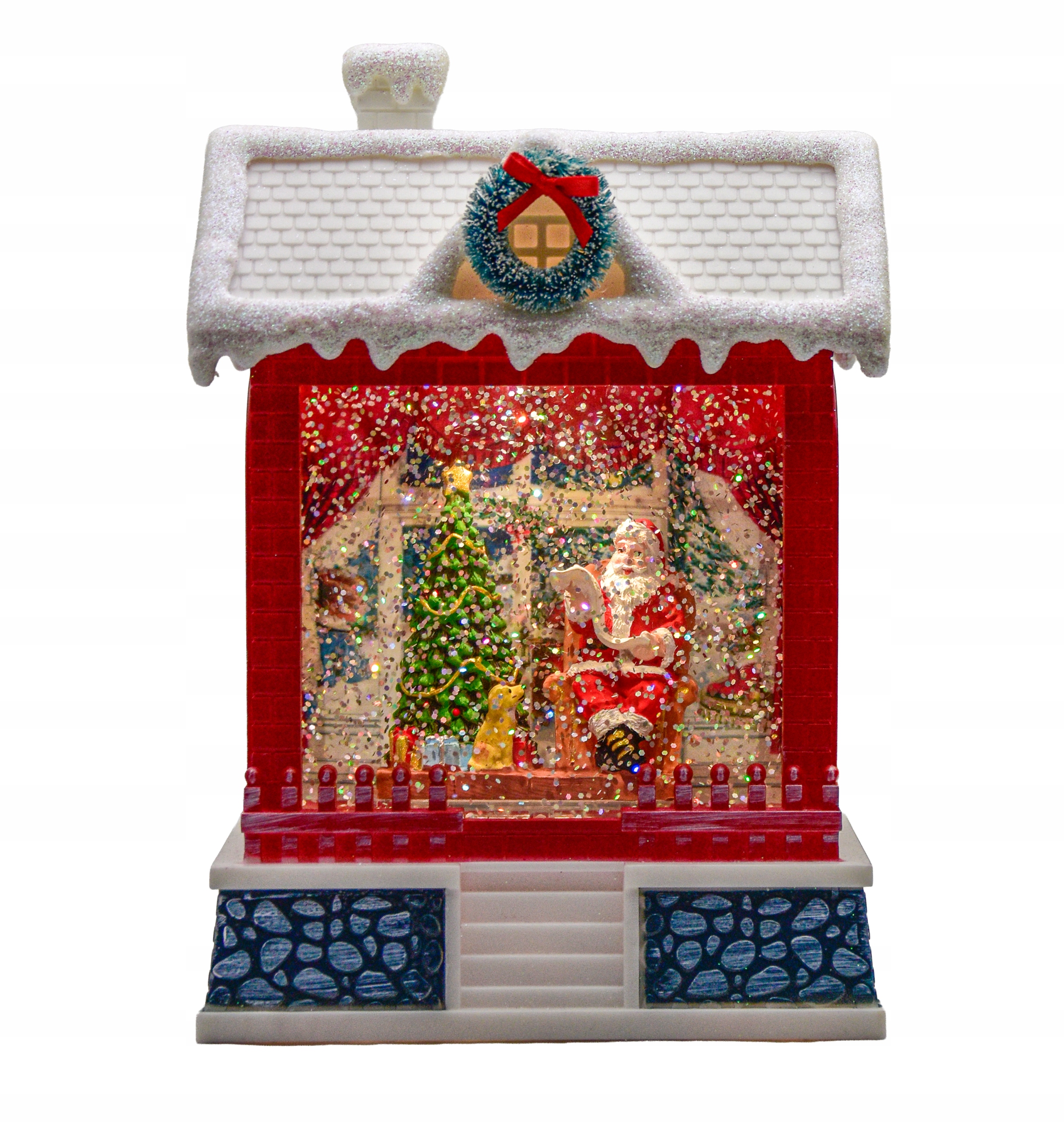 Lucerna Lampion Vánoční Ozdoba Dekorace Dům Domeček Mikuláš Hrající