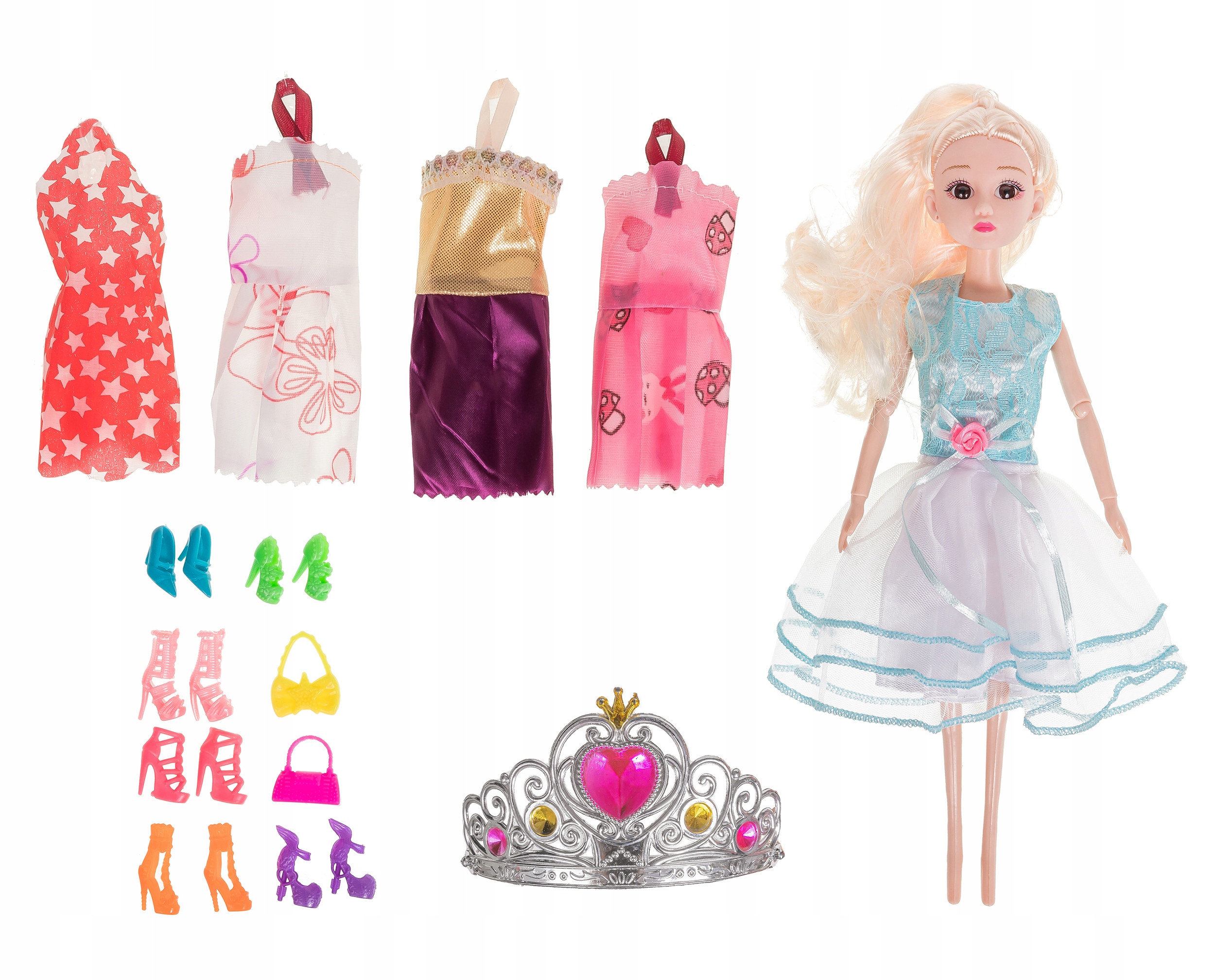 ZESTAW LALKA TOSIA SUKIENKI AKCESORIA BUTY Bohater brak