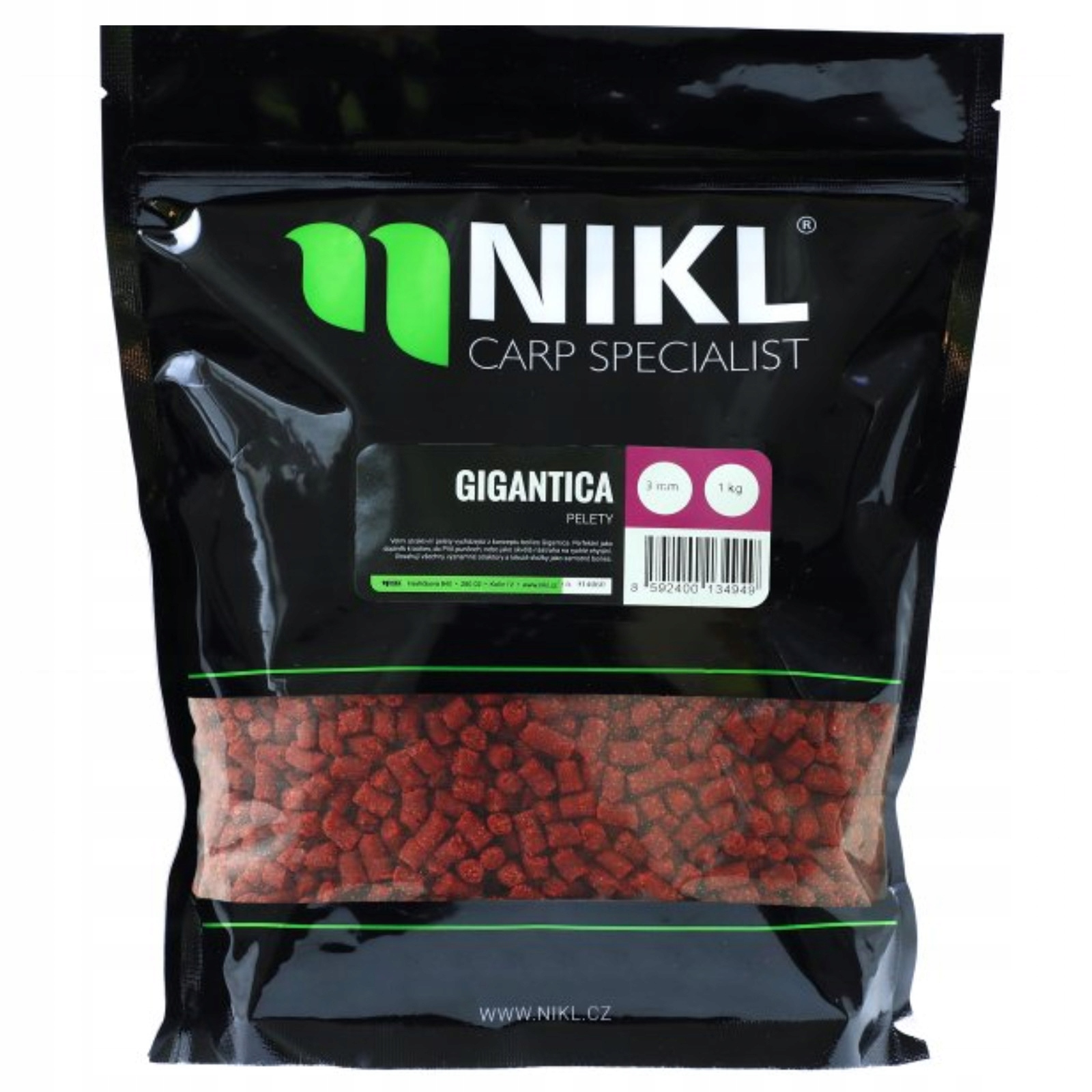 3x Rybářské kaprové pelety Gigantica 3 mm 1 kg Karel Nikl