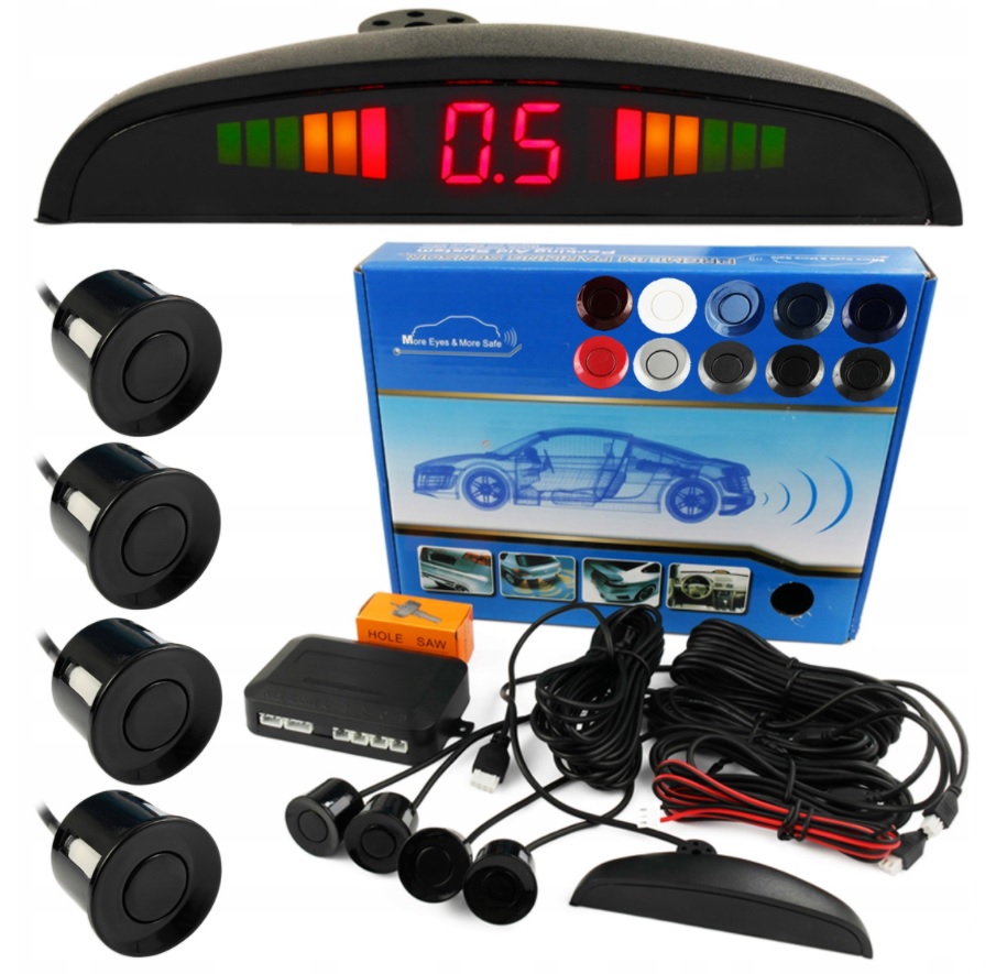 

4 Czujniki Parkowania Cofania Led LCD Różne