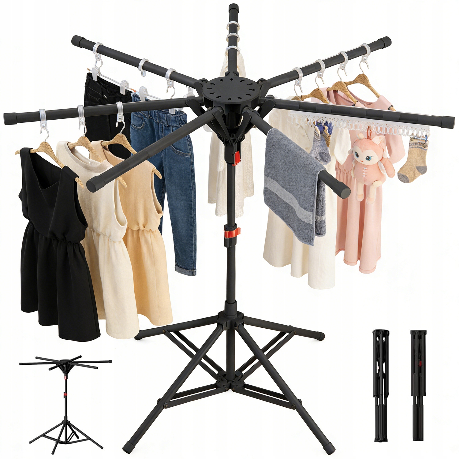 Sušák Na Prádlo, Stojící, Výškově Nastavitelná, Skládací Do Bytu