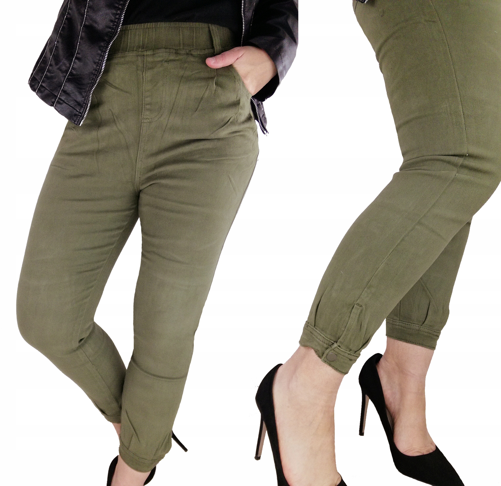 

Wygodne Jeansy Joggery Cygaretki XXL Khaki