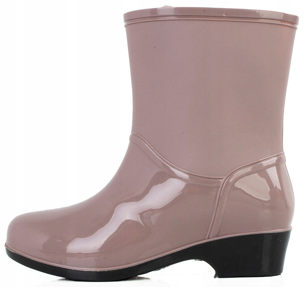 RÓŻOWE KRÓTKIE KALOSZE BOTKI DAMSKIE 37 Rozmiar 37