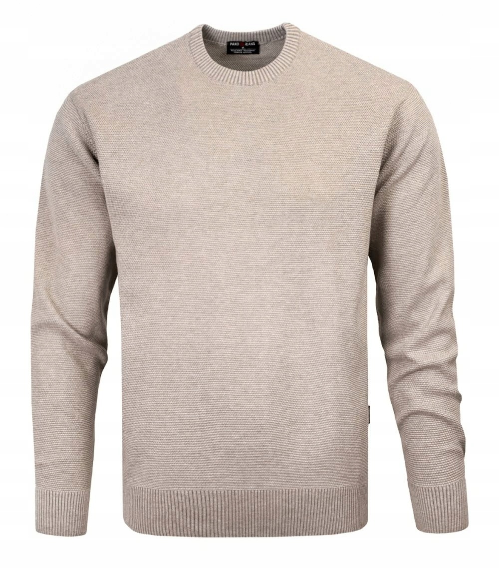 Pánský svetr Pako Jeans vlněný béžový 3XL
