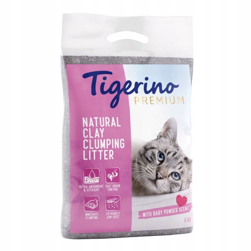 Stelivo pro kočky Tigerino Premium s vůní pudru 12 kg